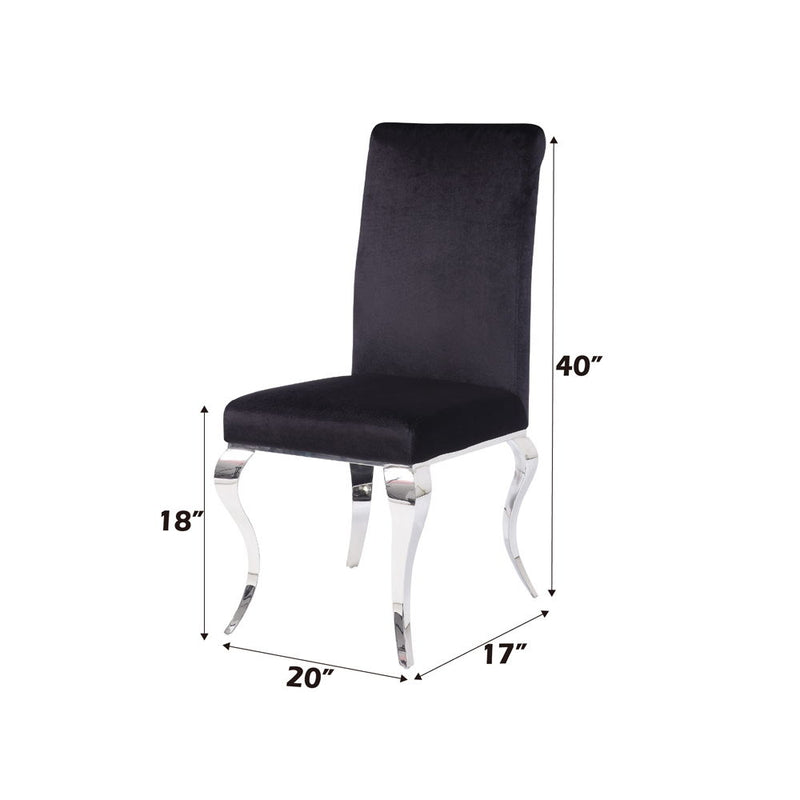 Fabiola - Side Chair (Set of 2) - Black Fabric & Stainless Steel - R&R Furniture Gallery (Fountain Valley, CA)