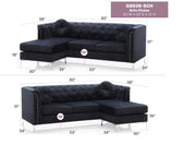 Glory Furniture Pompano Micro Suede Sofa Chaise in beige with plush cushions and modern design, part of stationary sectional set.