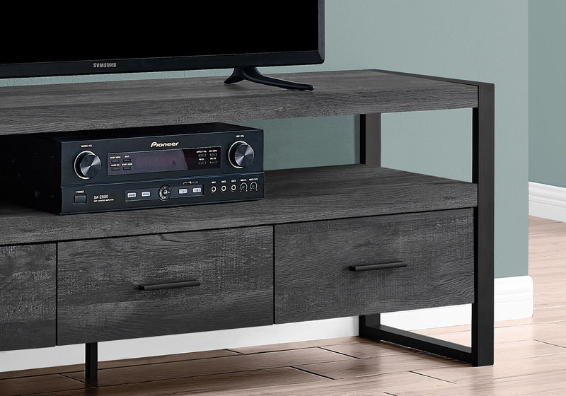 TV Stand, Console, Media Entertainment Center, Storage Solution Drawers - Black - R&R Furniture Gallery (Fountain Valley, CA)