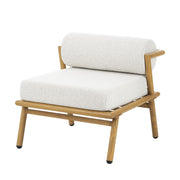 La Fiora - Outdoor Patio Iron Club Chair (Set of 2) - Off White / Teak - R&R Furniture Gallery (Fountain Valley, CA)