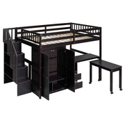 Loft Bed With Stairs, Bookshelf, Drawers, Desk & Wardrobe, Space Saving Multifunctional Furniture - R&R Furniture Gallery (Fountain Valley, CA)