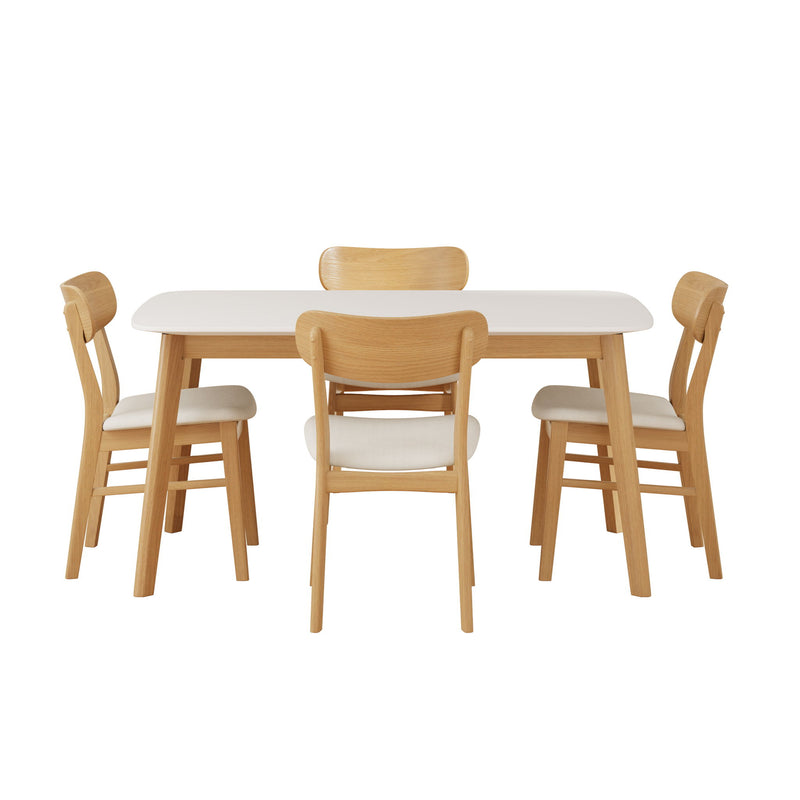 5 Piece Dining Set With Table And Upholstered Chairs - R&R Furniture Gallery (Fountain Valley, CA)