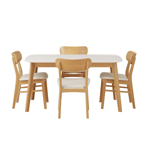 5 Piece Dining Set With Table And Upholstered Chairs - R&R Furniture Gallery (Fountain Valley, CA)