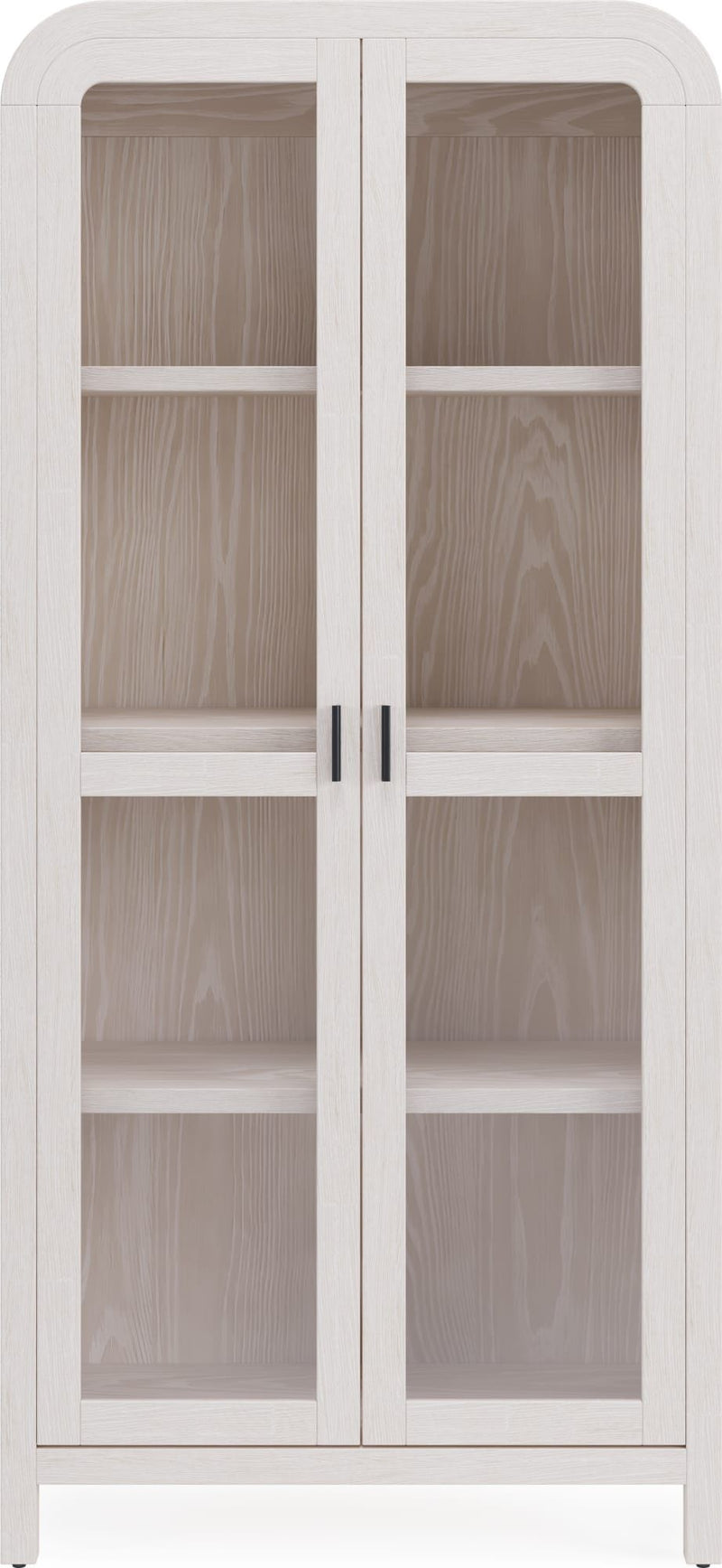 Drake Glass Door Wooden Bookcase in Sugar