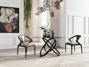 Campbell - Mid-Century Modern Grey Leatherette & Black Ash Dining Chair