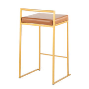 Lumi Source Fuji contemporary glam design counter stool set of 2 with sleek modern seats and metal legs.