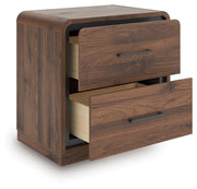 Fortlorn - Two Drawer Night Stand - Walnut Brown - R&R Furniture Gallery (Fountain Valley, CA)