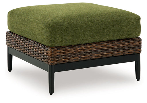 Horizon Hall - Ottoman With Cushion - Brown / Green - R&R Furniture Gallery (Fountain Valley, CA)