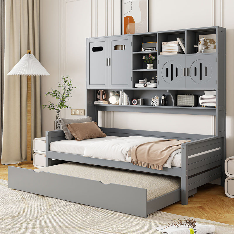Daybed With All-In-One Cabinet And Shelf - R&R Furniture Gallery (Fountain Valley, CA)