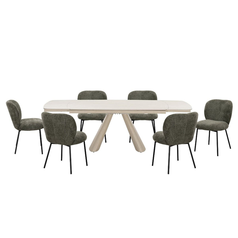 Cassian - Dining Table With Ceramic Top - Cream