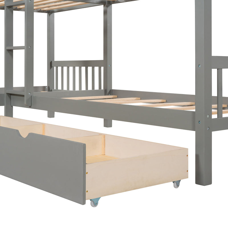 L Shaped Bunk Bed With Drawers - R&R Furniture Gallery (Fountain Valley, CA)