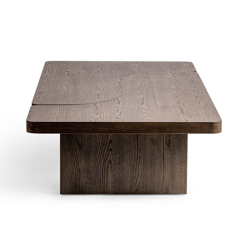 Classic Home Melina coffee table with a wooden top and metal legs, modern design suitable for living room decor.