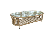 Sandra - Outdoor Beige + Wicker Sofa Set With End Table — view 3