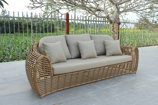 Sandra - Outdoor Beige + Wicker Sofa Set — view 2