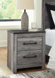 Bronyan - Two Drawer Night Stand - Dark Gray - R&R Furniture Gallery (Fountain Valley, CA)