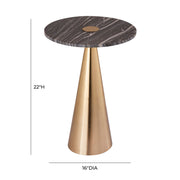 Addyson - Marble Side Table - Dark Gray - R&R Furniture Gallery (Fountain Valley, CA)
