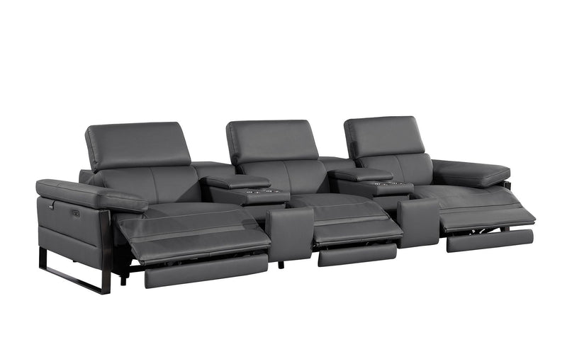 1246 - Modular Power Reclining Dual Console Sofa And Console Loveseat Set With Power Headrests