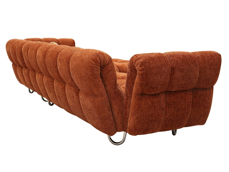 Jacinda - Modern Burnt Orange Fabric Left Facing Sectional Sofa + 2 Yellow Pillows — view 5