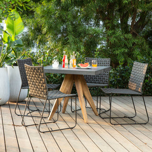 Forbes - Outdoor Dining Chair - Black And Charcoal