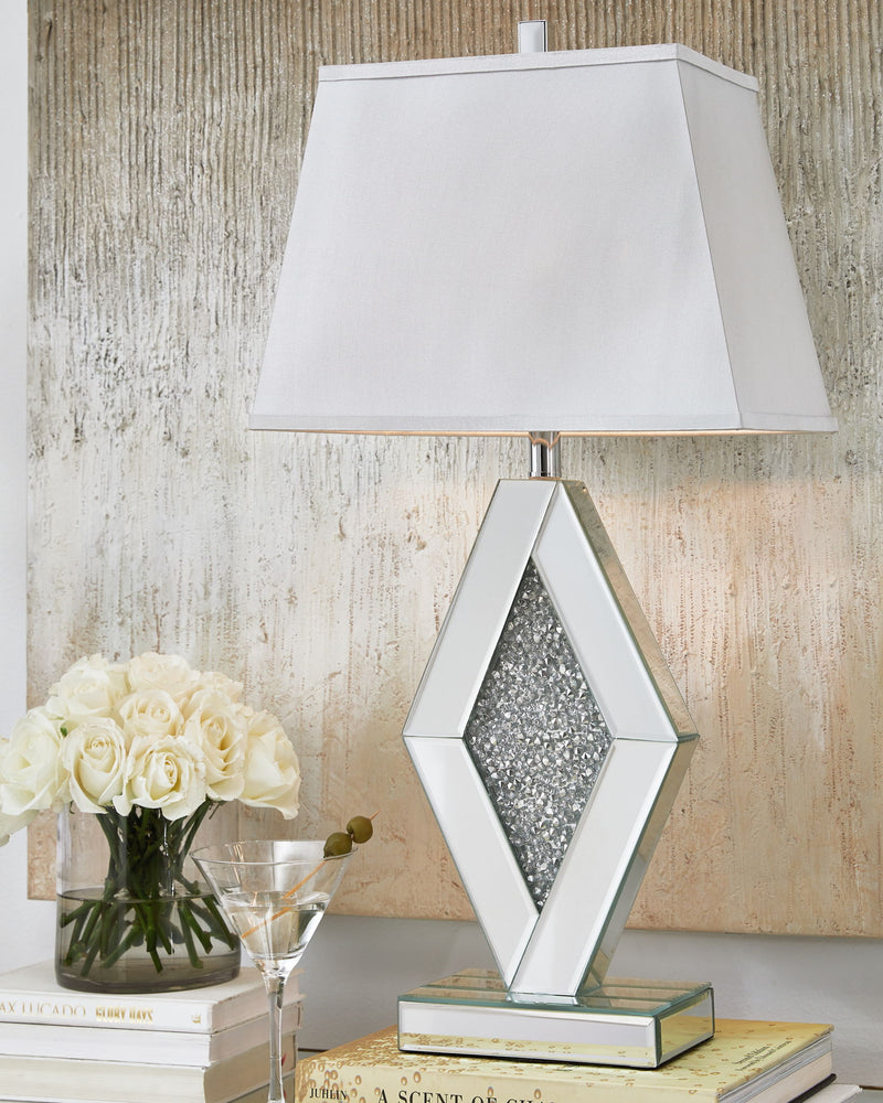 Prunella - Mirror Table Lamp  - Silver Finish - R&R Furniture Gallery (Fountain Valley, CA)
