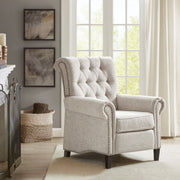 Aidan - Push Back Recliner Chair With Tufted Back And Nailhead Trim - Cream - R&R Furniture Gallery (Fountain Valley, CA)
