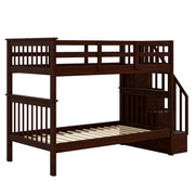 Stairway Bunk Bed With Storage And Guard Rail For Bedroom - R&R Furniture Gallery (Fountain Valley, CA)