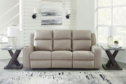 Lavenhorne - Rec Sofa W/Drop Down Table - Pebble - R&R Furniture Gallery (Fountain Valley, CA)