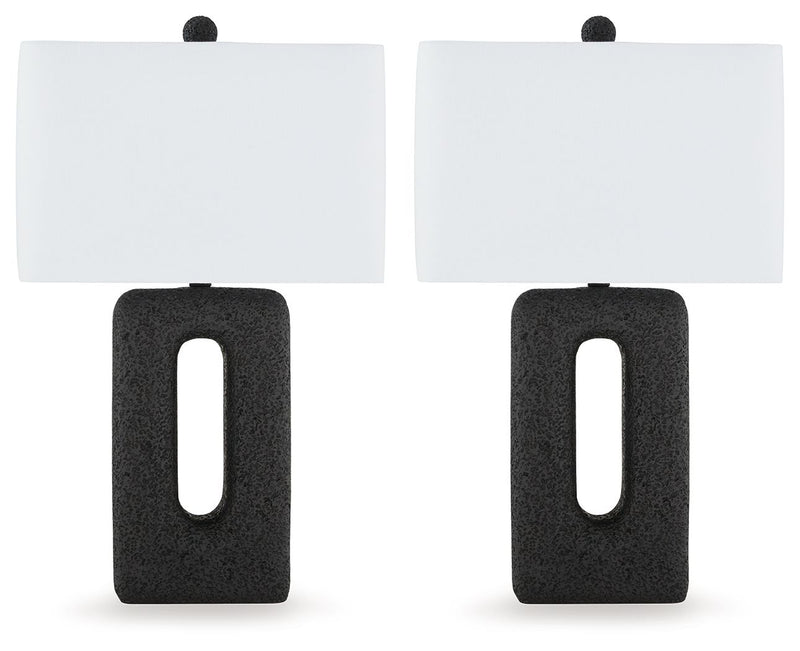 Wimmings - Poly Table Lamp (Set of 2) - Black - R&R Furniture Gallery (Fountain Valley, CA)