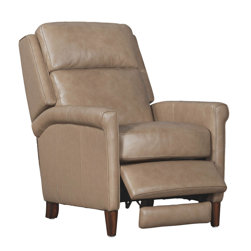 Parker Living Northfield Power Cordless High Leg Recliner chair set showing plush beige fabric and high back support.