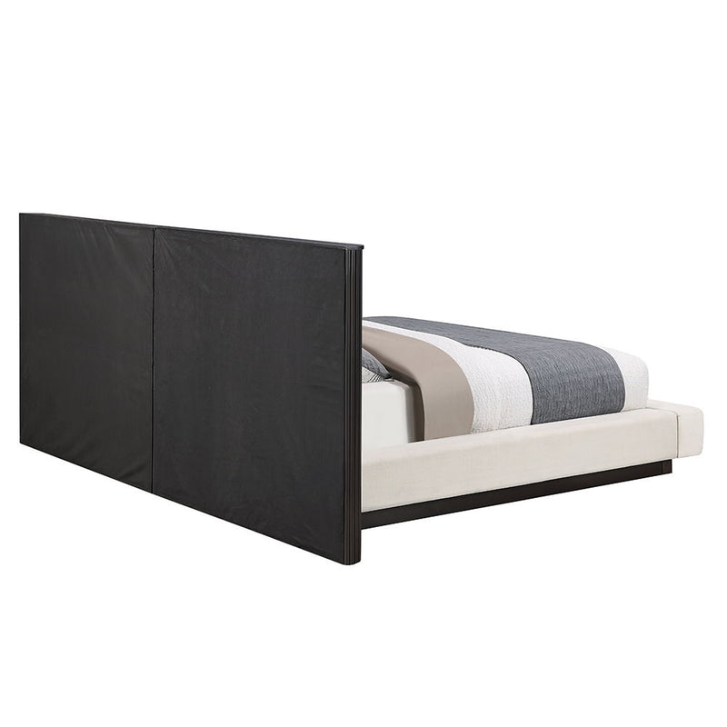 Clayten - Eastern King Bed - Beige Linen & Espresso - R&R Furniture Gallery (Fountain Valley, CA)