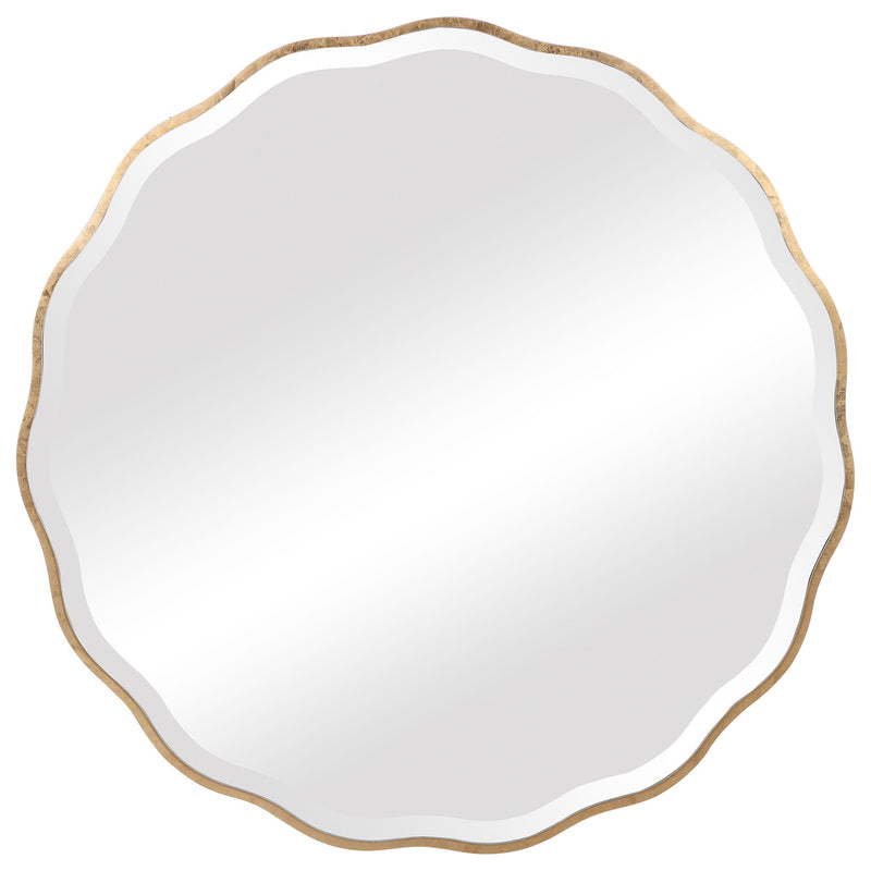 Uttermost Aneta round wall mirror with a sleek frame, perfect for modern home decor and reflective surface.