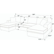 3 Piece Double Chaise Sectional Sofa - R&R Furniture Gallery (Fountain Valley, CA)