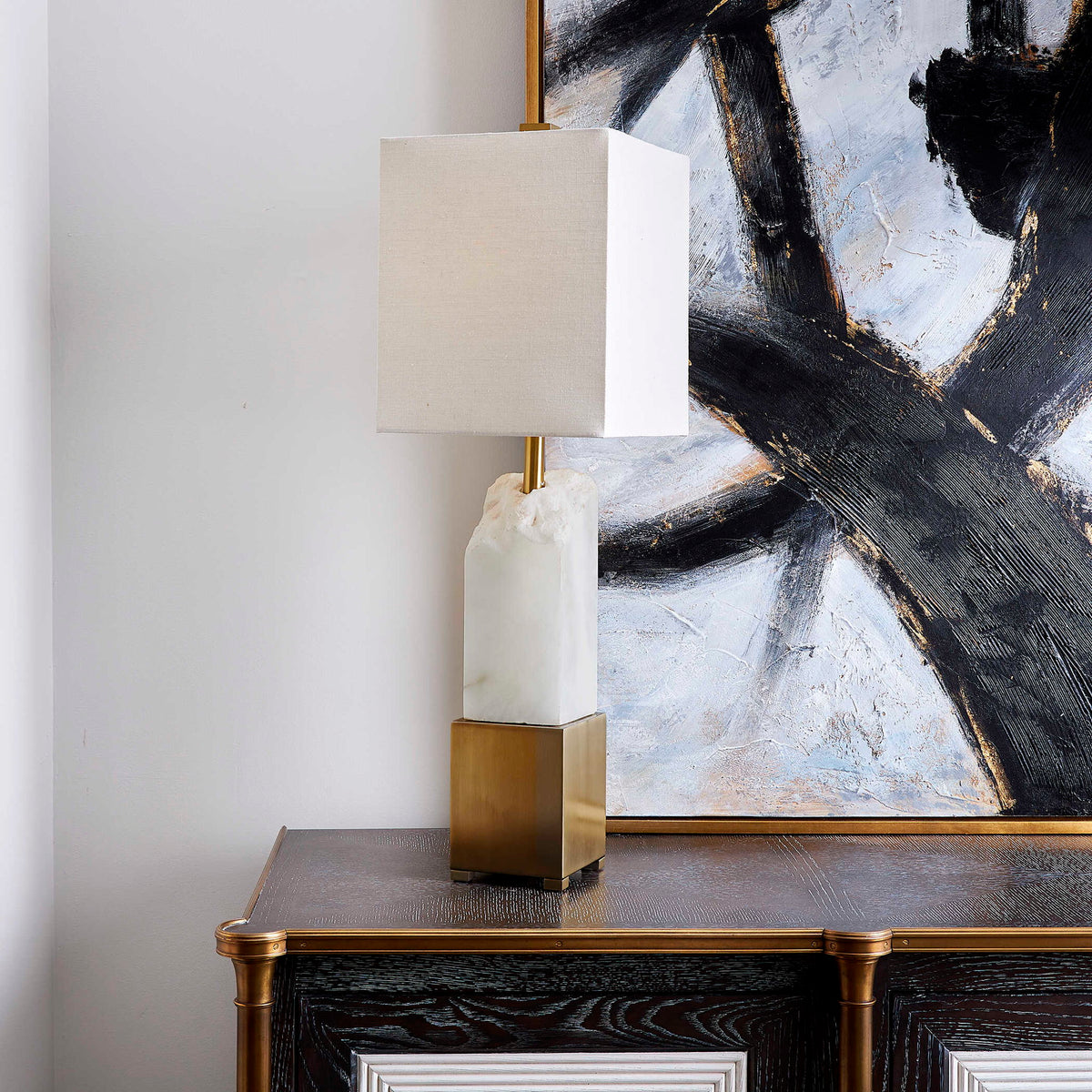 Ebena - Accent Lamp - Brass / White