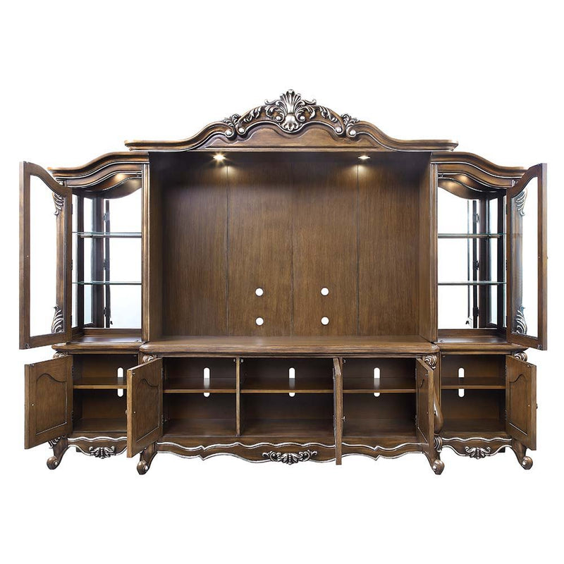 Latisha - Entertainment Center - Antique Oak - R&R Furniture Gallery (Fountain Valley, CA)