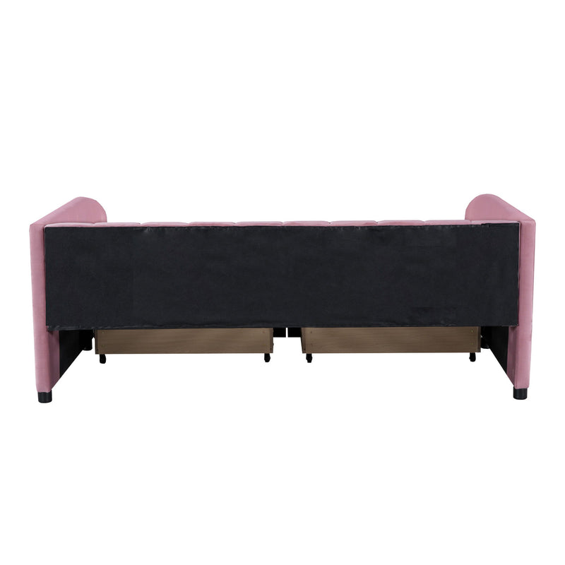 Upholstered Daybed With Ergonomic Design Backrest - R&R Furniture Gallery (Fountain Valley, CA)
