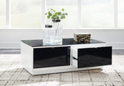 Gardoni - Rectangular Cocktail Table - White / Black - R&R Furniture Gallery (Fountain Valley, CA)