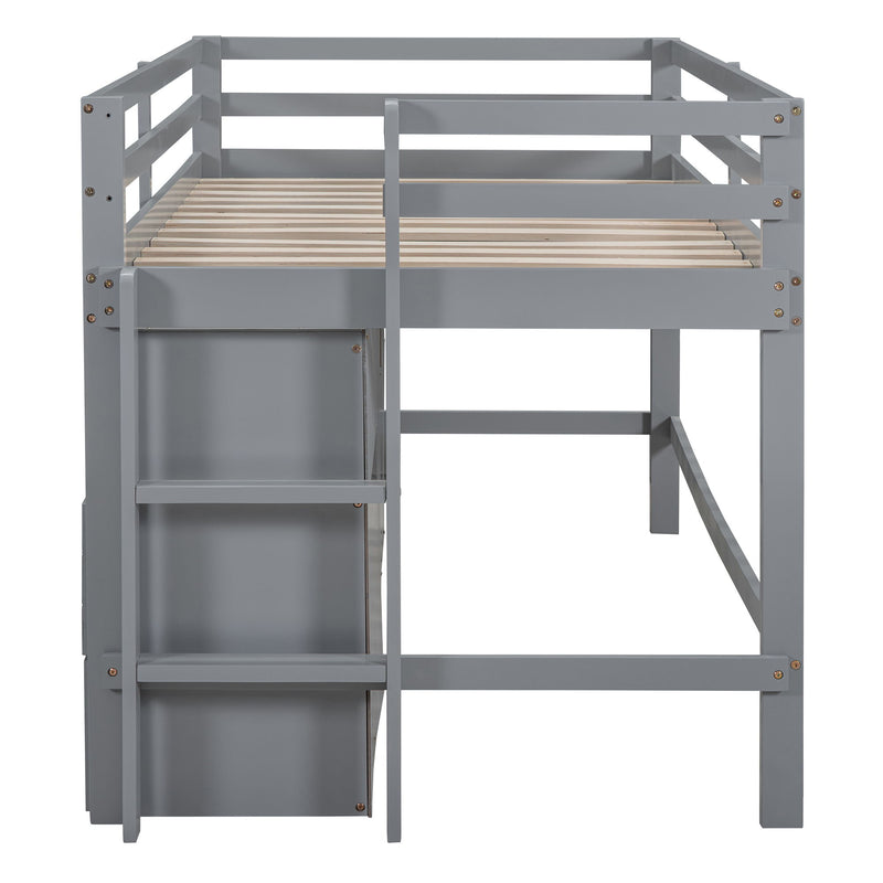 Loft Bed With 4 Drawers, Underneath Cabinet And Shelves - R&R Furniture Gallery (Fountain Valley, CA)