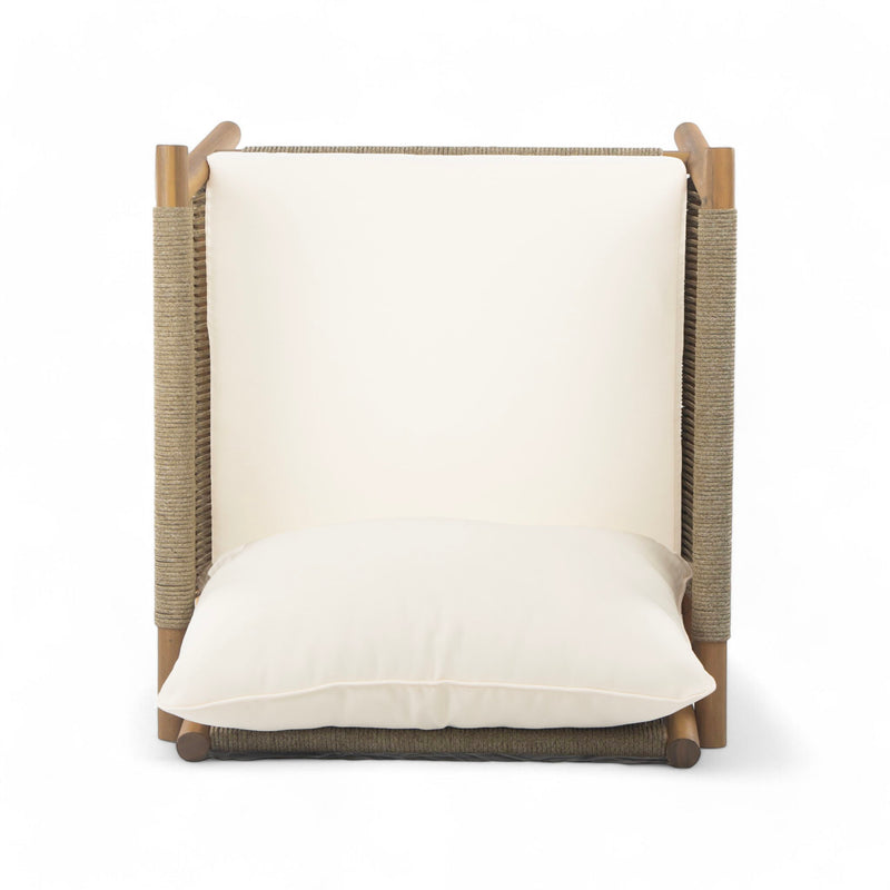 Modern Outdoor Woven Lounge Chair With Solid Frame And Cushions - R&R Furniture Gallery (Fountain Valley, CA)