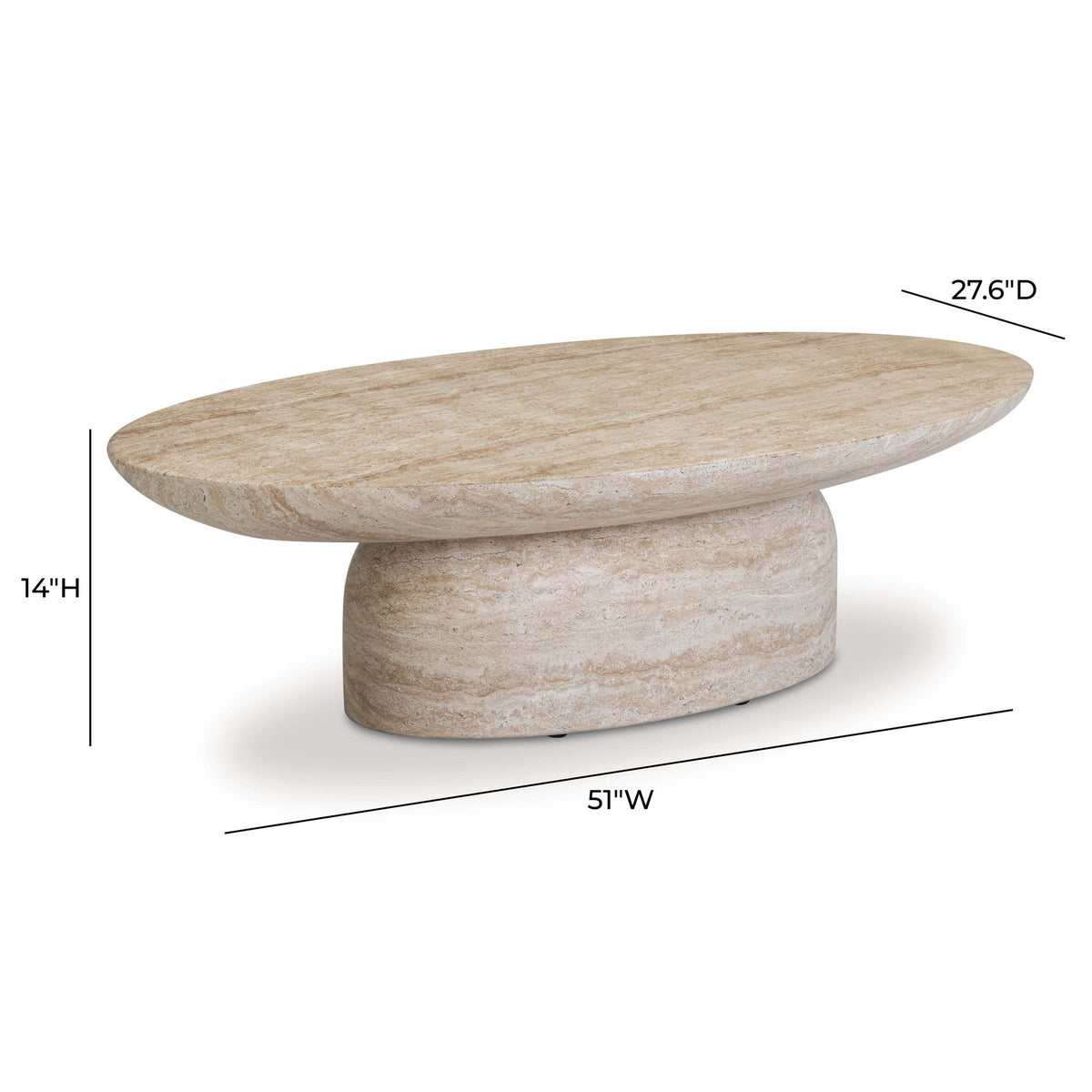 Sonia - Indoor / Outdoor Concrete Coffee Table - Faux Travertine - R&R Furniture Gallery (Fountain Valley, CA)