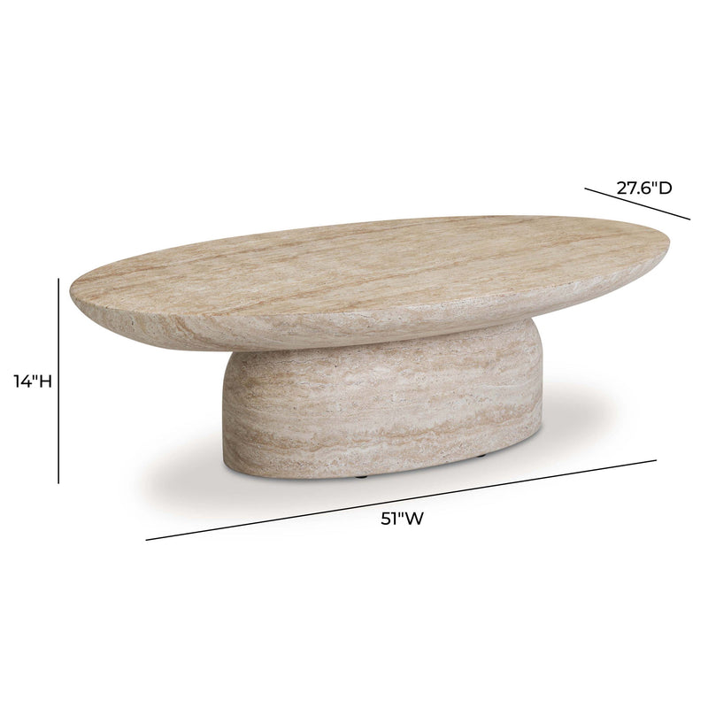 Sonia - Indoor / Outdoor Concrete Coffee Table - Faux Travertine - R&R Furniture Gallery (Fountain Valley, CA)