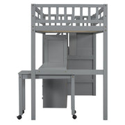Loft Bed With Stairs, Bookshelf, Drawers, Desk & Wardrobe, Space Saving Multifunctional Furniture - R&R Furniture Gallery (Fountain Valley, CA)