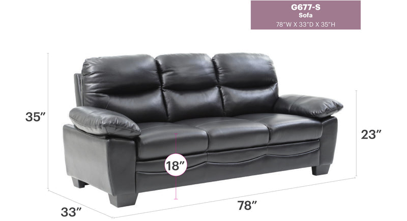 Glory Furniture Marta stationary sofa with plush cushions and modern design, ideal for living room decor.