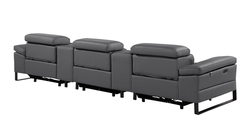 1246 - Modular Power Triple Reclining Dual Console Sofa With Power Reclining Headrests