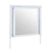 Adalid - Square Shaped Mirror With LED Lighting And Glittered Detailing - White - R&R Furniture Gallery (Fountain Valley, CA)
