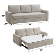 Leira - Sofa With Sleeper - Beige Linen - R&R Furniture Gallery (Fountain Valley, CA)