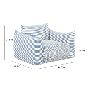 TOV Furniture Saint Tropez stuffed outdoor armchair with plush cushions and modern design, perfect for patio or garden seating.
