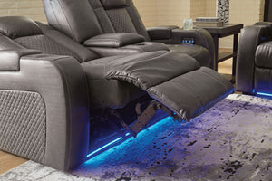 Fyne-dyme - Power Reclining Loveseat With Console/Adj Hdrst - R&R Furniture Gallery (Fountain Valley, CA)