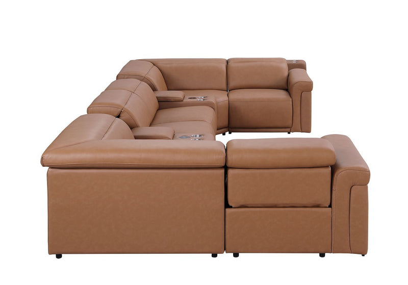 1126 - 8-Piece U-Shaped Sectional Sofa In With 2 Power Recliners & Power Headrests