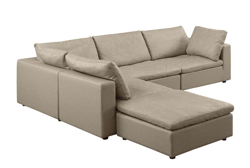 1100 - 5-Piece 4-Seat Sectional (Top-Grain Italian Leather)