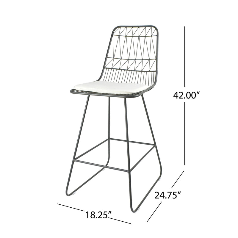 Yearning - Iron Counter Stool With Water Resistant Cushion - R&R Furniture Gallery (Fountain Valley, CA)